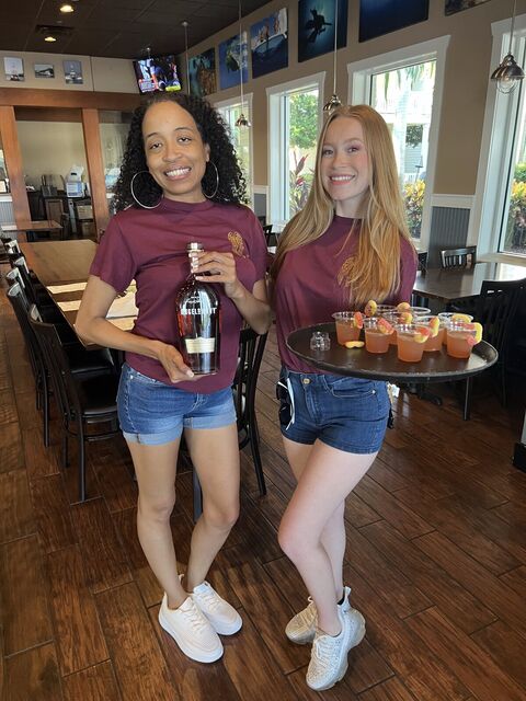 Angel's Envy bourbon tasting, restaurant