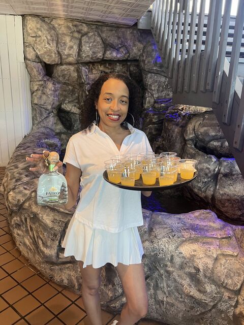 Patron poolside sampling